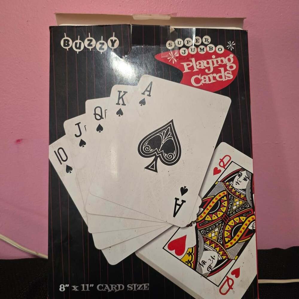 Buzzy Super Jumbo Playing Cards 8x11 Giant Deck